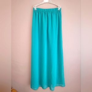F21 Teal / Turquoise XS Maxi Skirt